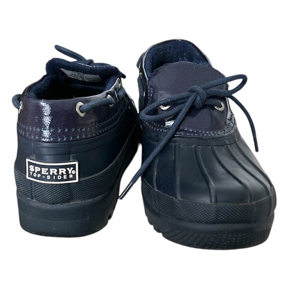 Women's Navy Blue Sperry Duckling Rubber Waterproof Shoes Rubber Slip On Sz 7.5 - Picture 10 of 13